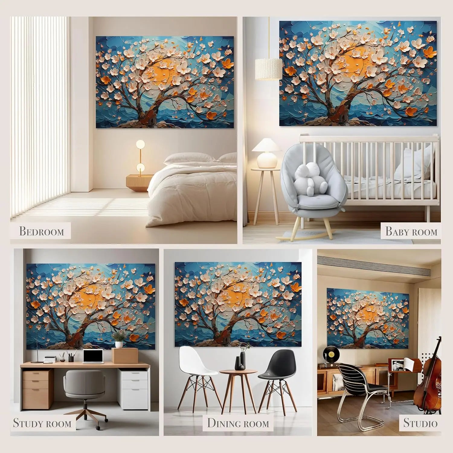72x48 Inches Decorative Acoustic Wall Panels, Sound Absorbing Canvas Art for Home and Office