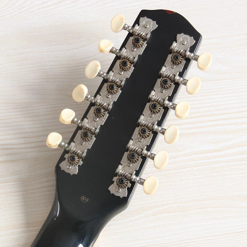 Guitarra Acústica de 12 Cuerdas 41" | Madera Spruce | Diseño Folk | Negro y Natural 🎸