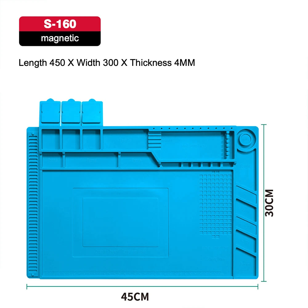 Anti-static ESD Soldering Silicone Mat Heat-Resistant Work Pad For Hot Air Gun Soldering Station Repair Desoldering Platform