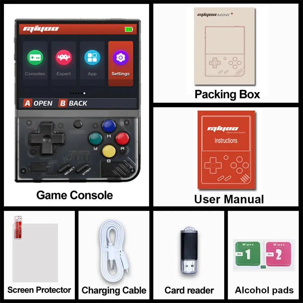 MIYOO Mini Plus Consola Portátil Retro | 3.5" IPS HD | Linux | WiFi | Regalo Niños - Firu Total Sales