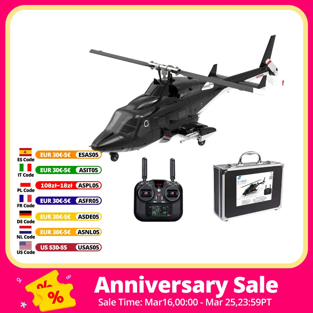 Helicóptero RC Eachine E188S AirWolf GPS | Motor Brushless | 9 Canales | RTF 🚁 - Firu Total Sales