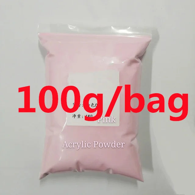 Net100g Nude *Pink Acrylic Powder* 3IN1 Extension/Dipping/Engraving Polymer Builder Powder Fine Profession Nude Crystal Powder