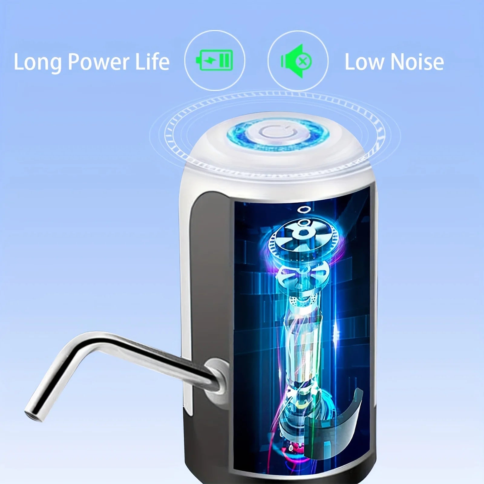 USB Water Bottle Pump for 5 Gallon Jug | Automatic Hands-Free Dispenser for Camping, Office & Home