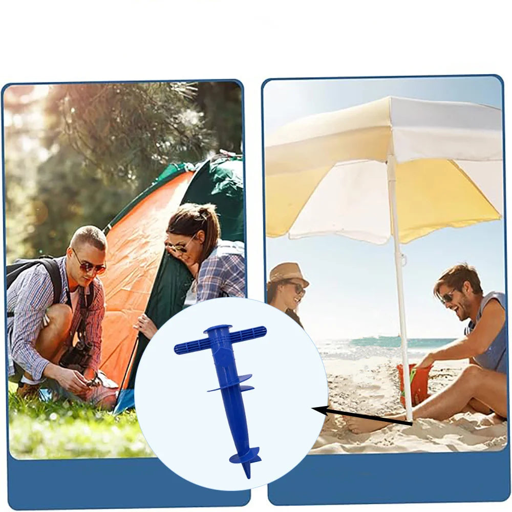 1PC Umbrella Base Adjustable Plastic Sun Beach Patio Sand Ground Fixing Tools Anchor Stand Spike Auger Tools Spikes Parts