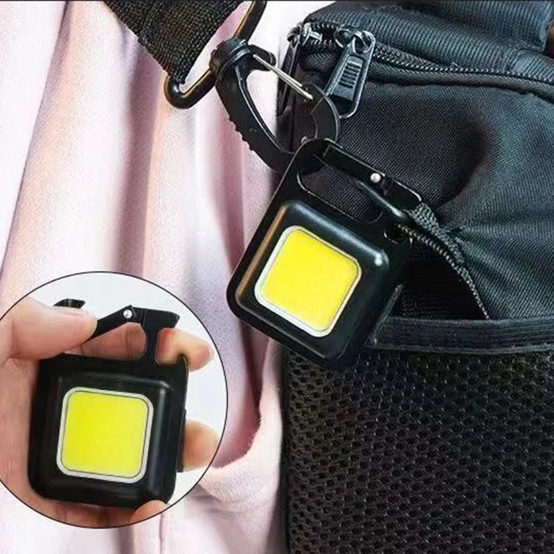 COB LED Mini Flashlight Super Bright Key Chain Light Outdoor Emergency Camping Flashlight Bag Accessories Key Ring Wholesale