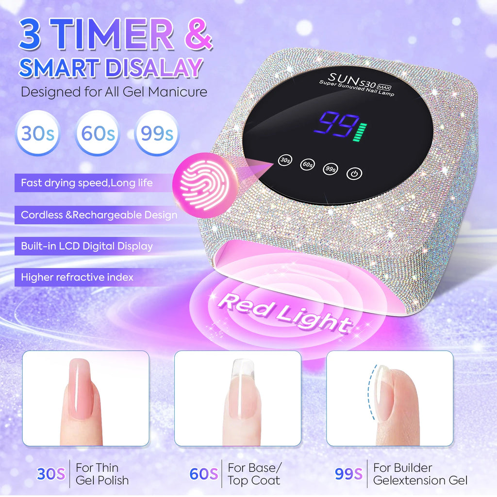 Lámpara UV/LED Recargable 180W DianaBeauty | 57 LEDs | Sensor de Movimiento | Salón - Firu Total Sales