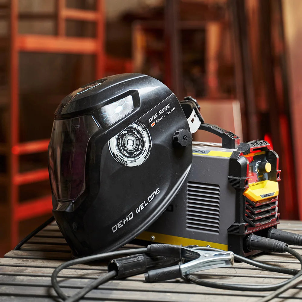DEKO Skull Solar Auto Darkening Adjustable Range 4/9-13 MIG MMA Electric Welding Mask Helmet Welding Lens for Welding Machine