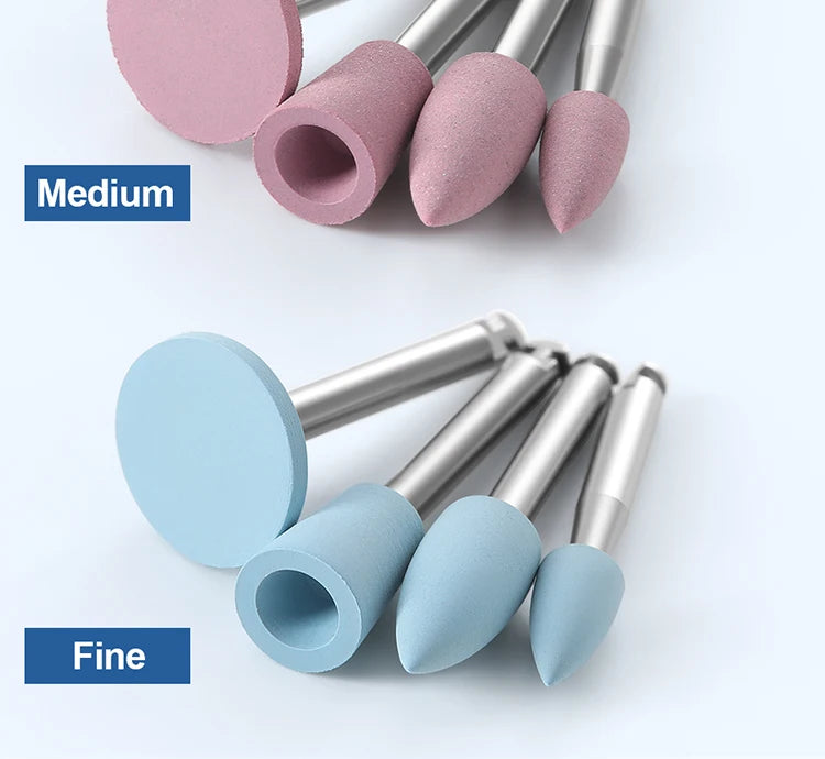 AZDENT 12Pcs/Set Dental Silicone Polishing Rubber Grinding Heads Teeth Polisher 2.35mm RA Finisher for Low Speed Handpiece