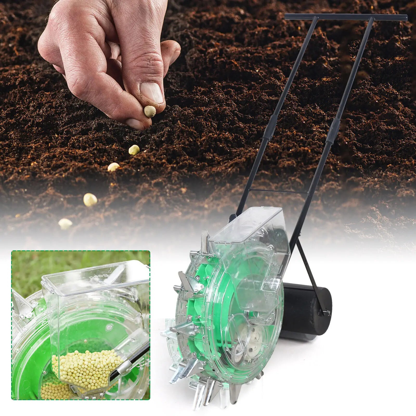 Hand-push Roller Seeder Corn Soybean Fertilizer Machine Manual Peanut Planter