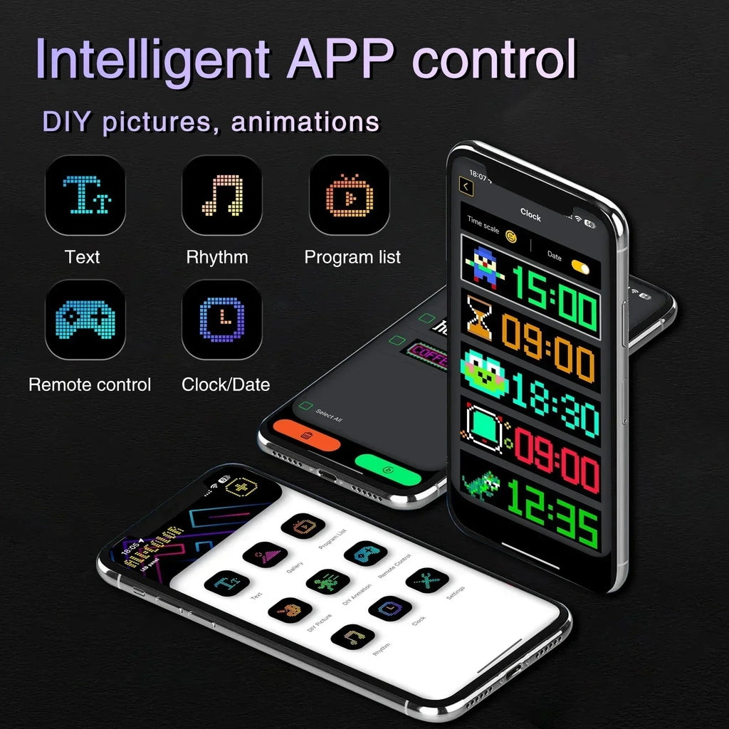 Panel LED RGB GCTECHING Programable | Bluetooth App | Texto Desplazable | Camión y Coche | DIY - Firu Total Sales