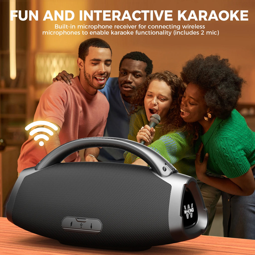 W-KING D20 Portable Bluetooth Speakers,200W RMS Massive Bass Party Boombox IPX7 Waterproof Speaker Large, Loud Outdoor Speaker