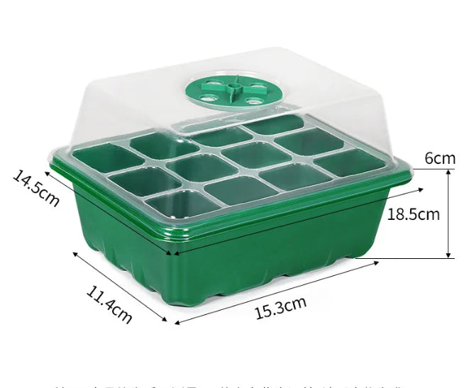 Seed Starter Kits Seedling Starter Trays (12 Cells per Tray) Humidity Adjustable Plant Germination Kits Garden Seed Starting Tra