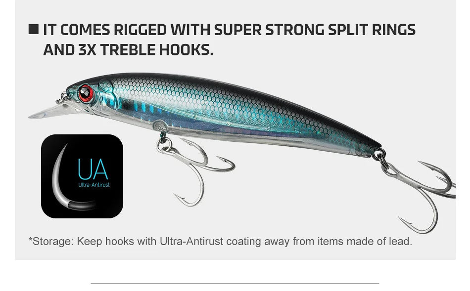 Noeby NBL9006 Jerkbait Flotante | 100mm/14g o 120mm/22g | Longcast | Bass, Lubina y Bonito | Mar y Lago - Firu Total Sales
