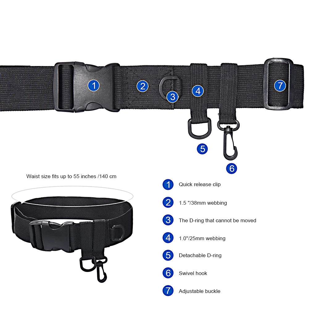Portable Pole Inserter Adjustable Fishing Rod Holder Belt Fishing Wading Belt Rod Holder for Spinning Casting Fly Fishing