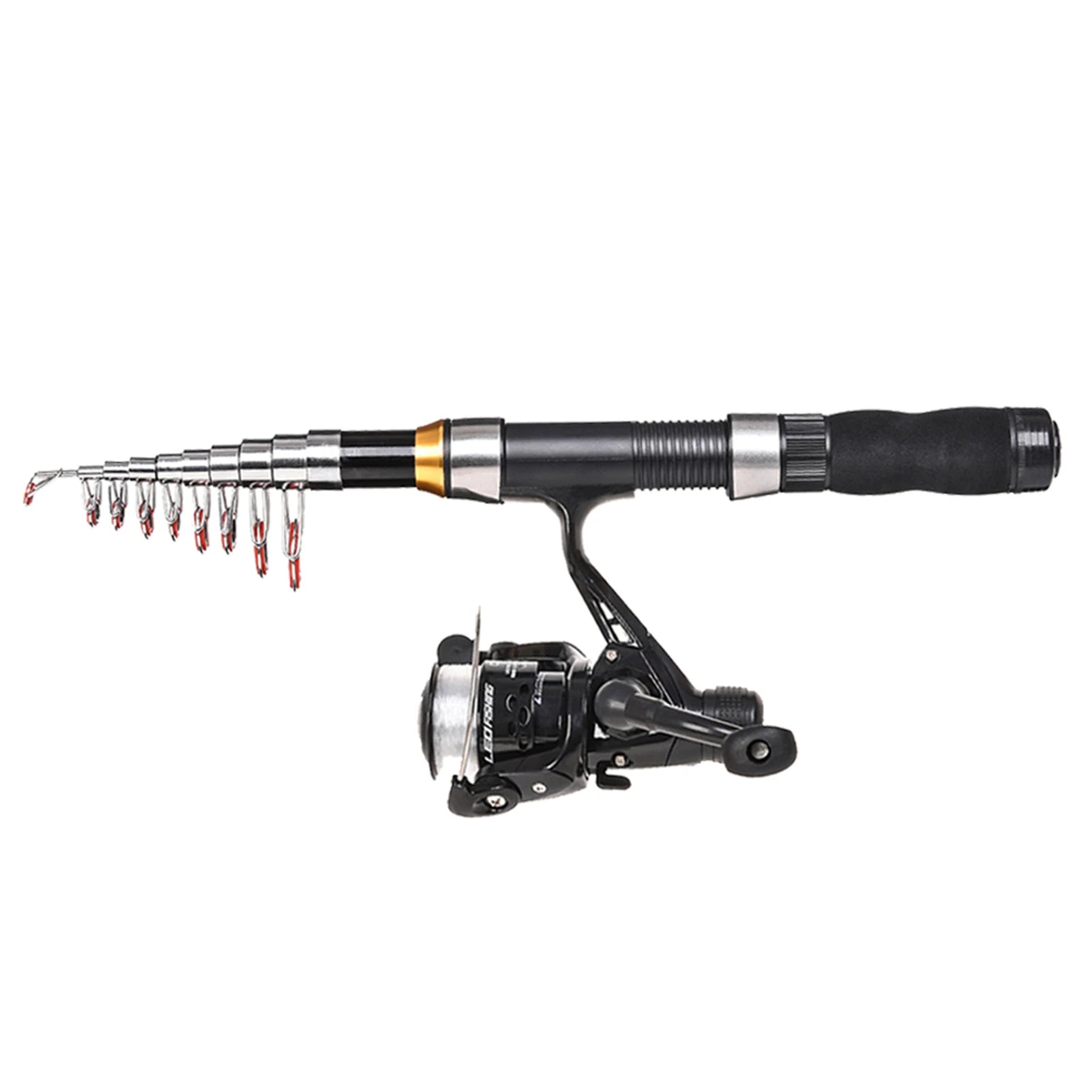 Lixada 2.1-2.3m Carbon Fiber Telescopic Rod & Spinning Reel Combo | Full Gear Set + Bag