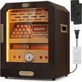 Cigar Humidor, Lighted Control Magnetic Door, with Cigar Accessory Drawer and 2 humidifiers 3 Layer Large Capacity Storage