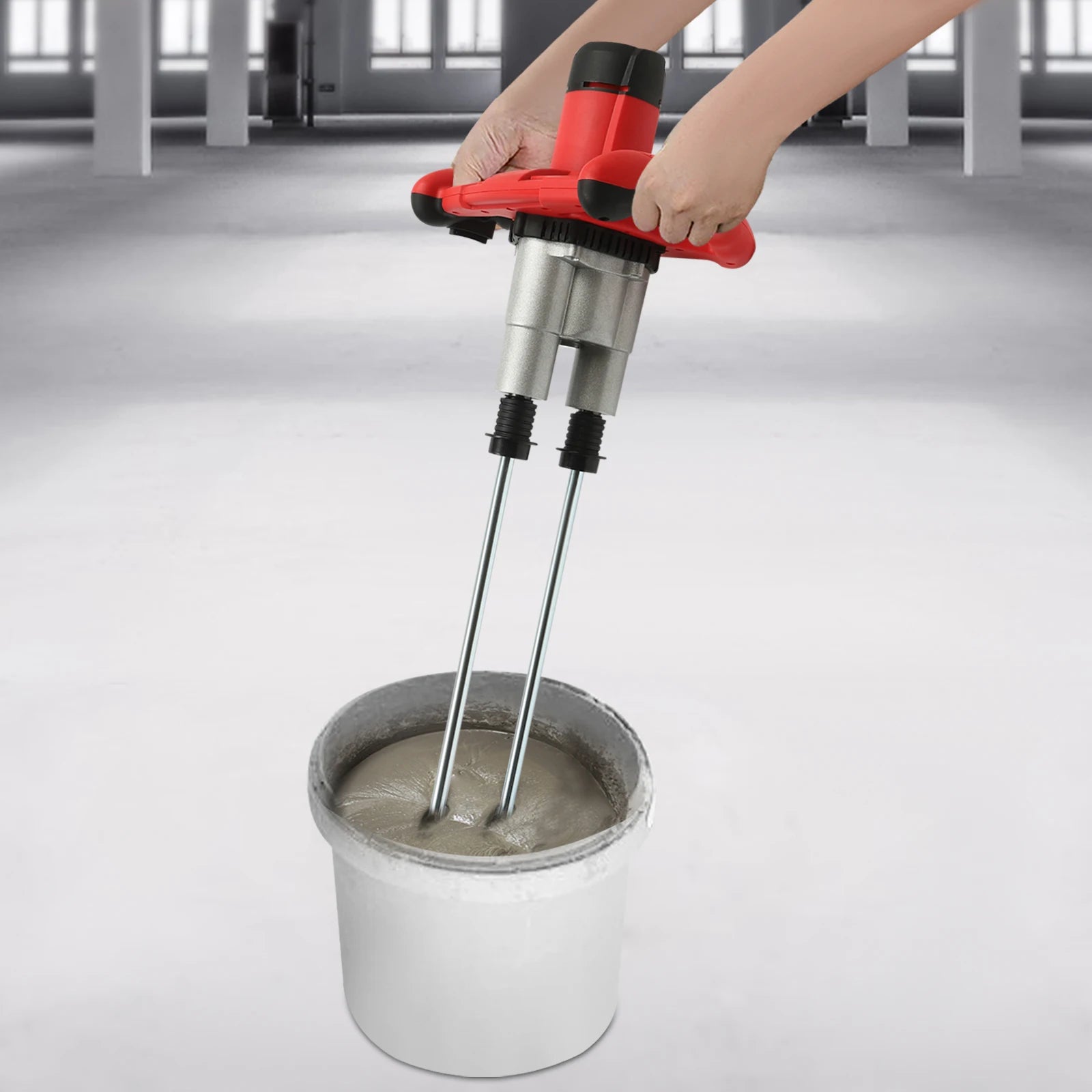 Handheld Paint and Mortar Stirrer Corded Electric 2-Gear Concrete Mixer 6 Speeds Optional Red/Green US/EU Standard 110V
