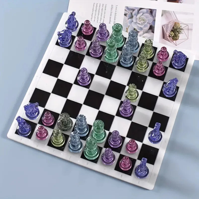 Moldes de Silicona 3D para Ajedrez y Damas | 7/16pcs | Resina DIY Juegos ♟️
