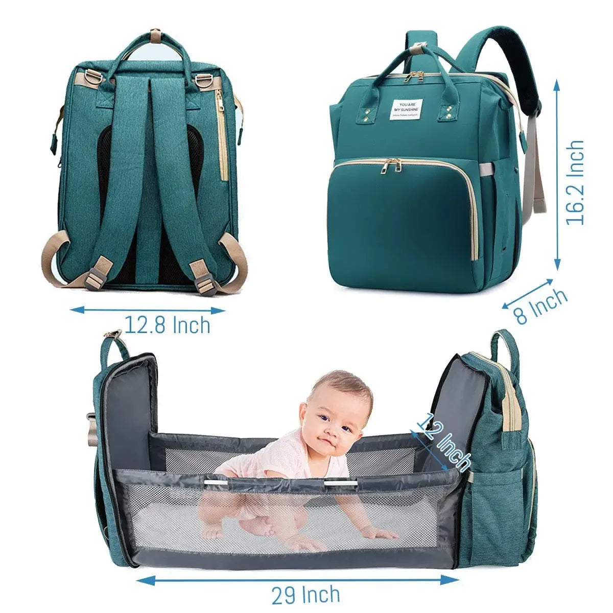 Mochila Pañalera 3 en 1 | Bolso Maternal Multifuncional para Mamá