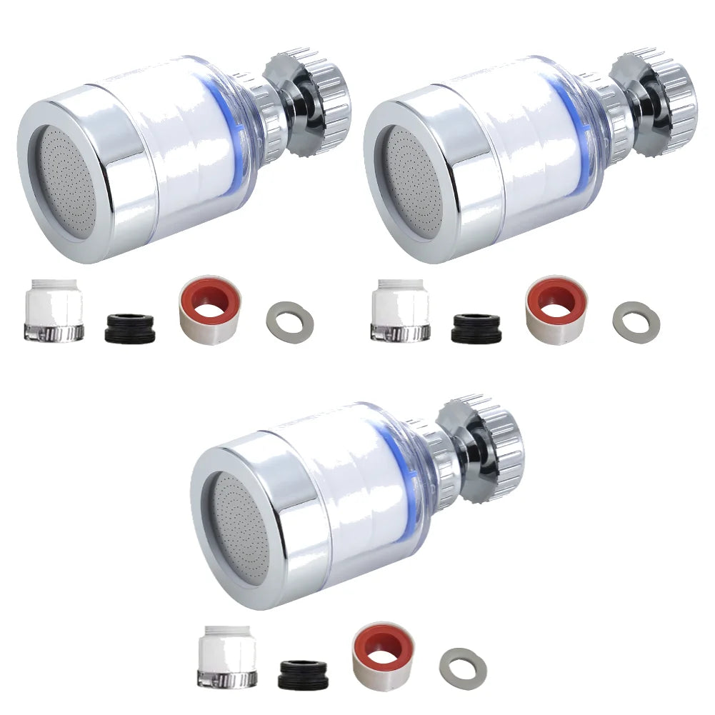 Kitchen Faucet Water Filter Pressurized Sink Filter Water Purifier 360° Tap Splash Proof Faucet Aerator Extender for Bathroom