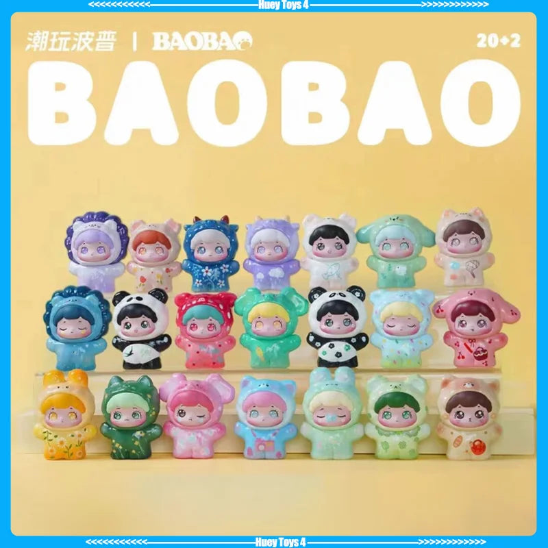 New Trendy Pop Pop Baobao Spring Travelogue Transparent Cute Granules Fully Transparent Mini Blind Box Blind Bag Desktop Ornamen