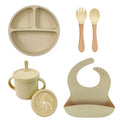 Set de Vajilla de Silicona para Bebé | Bol, Plato, Vaso, Cuchara y Tenedor 🍼
