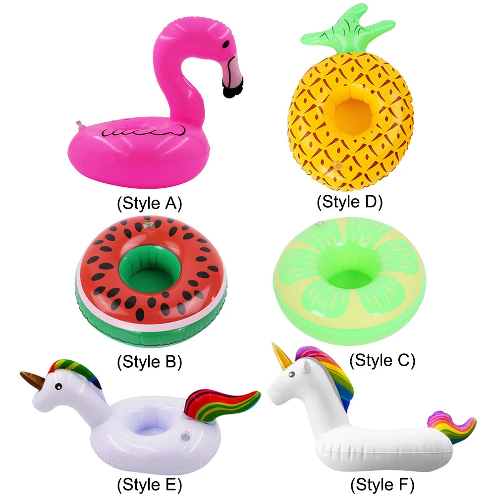 Floating Cup Holder Inflatable Swimming Pool Drink Cup Stand PVC Cooler Table Party Supplies Gift for Family Friends