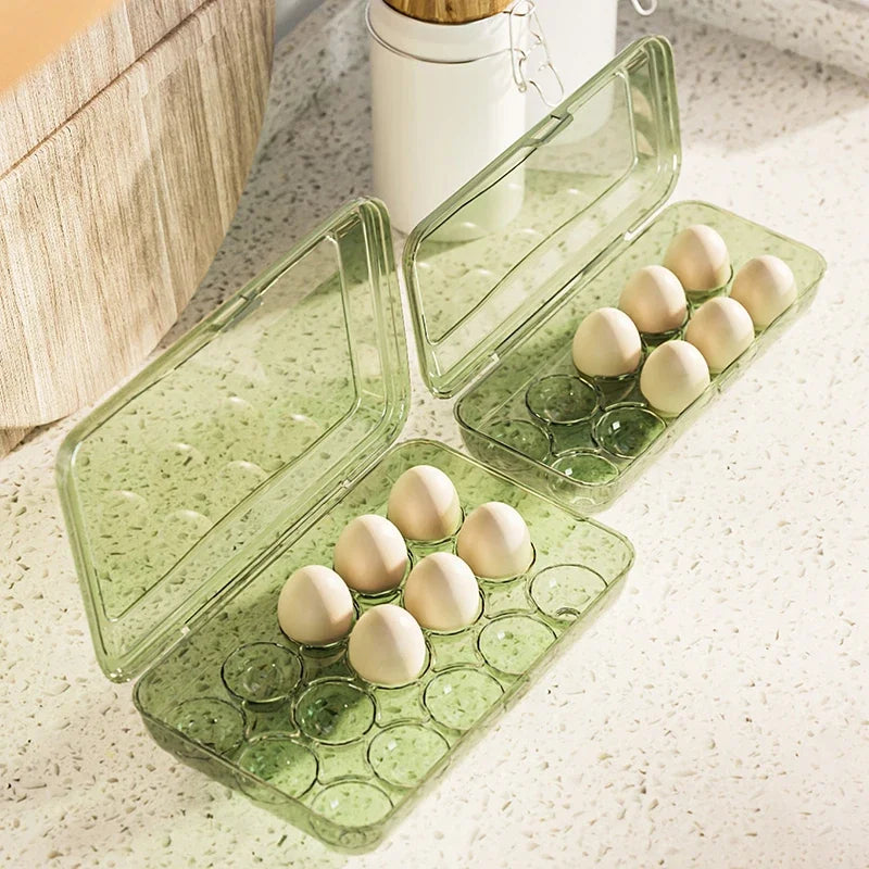 10/15 Grids Eggs Storage Box Plastic Transparent Portable Egg Fresh-keeping Case Refrigerator Storage Container Kitchen Tool