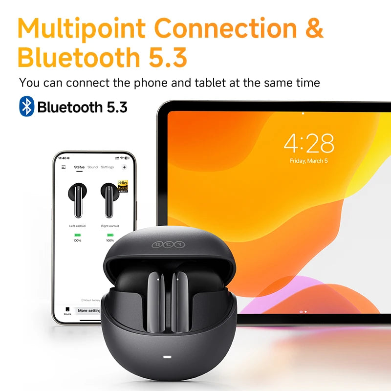 QCY HT10 AilyBuds Pro+ ANC | LDAC Hi-Res Audio | 6 Mic IA HD | 28H | Bluetooth 5.3 | Multipunto - Firu Total Sales