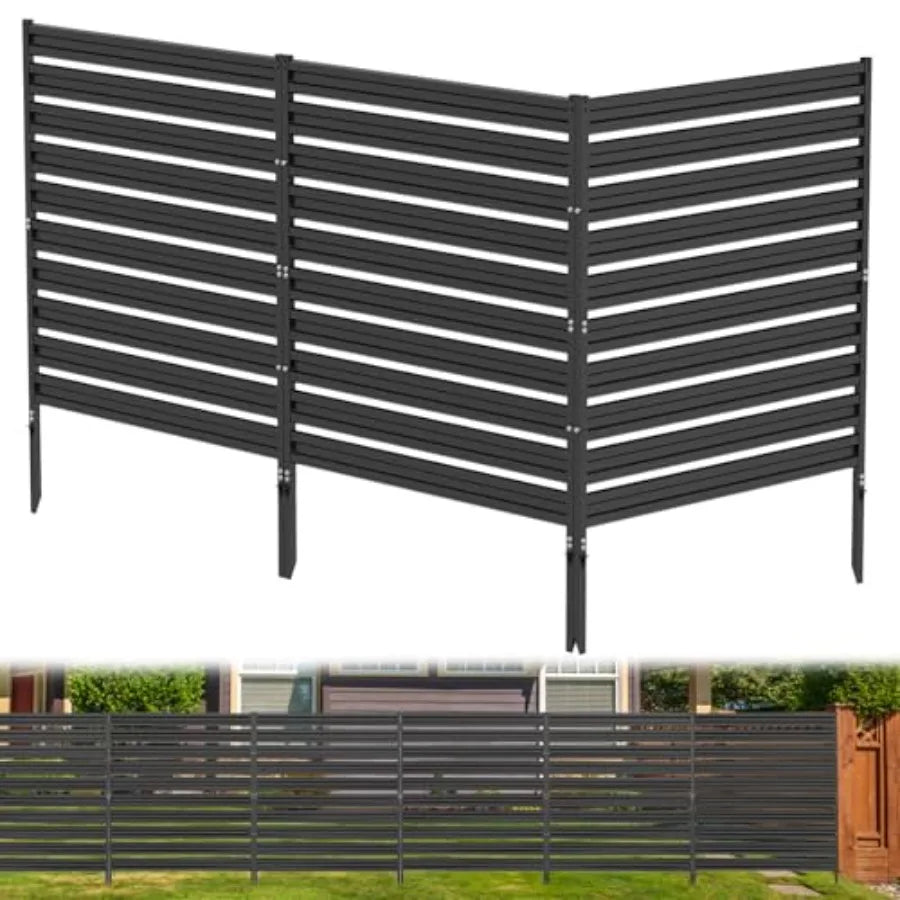 Metal Privacy Fence Panels for Outside 42" H x 38" W 3 Panels Air Conditioner Fences Pool Equipment Enclosure Trash Can Fence N