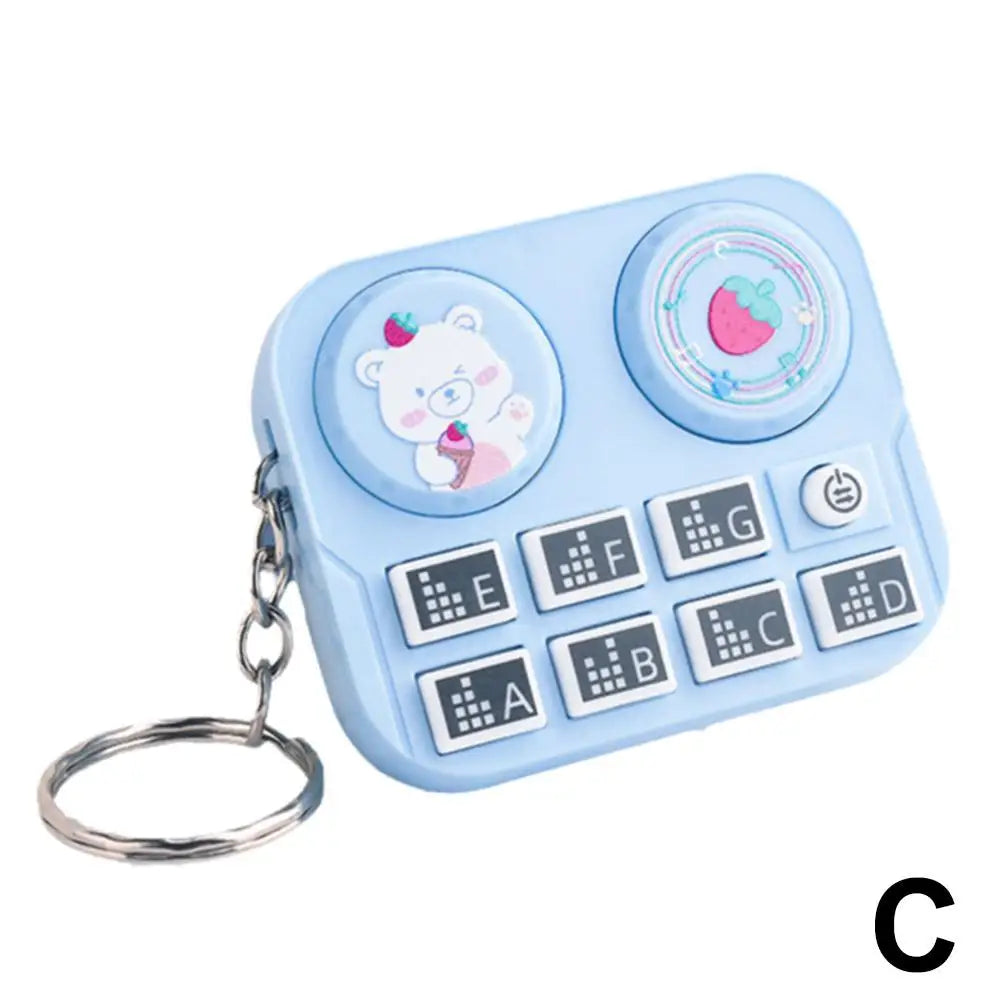 Mini Music DJ Disc Player Keychain Musical Instrument Sound Button Toy Games Educational Toy Bag Pendant Keychain
