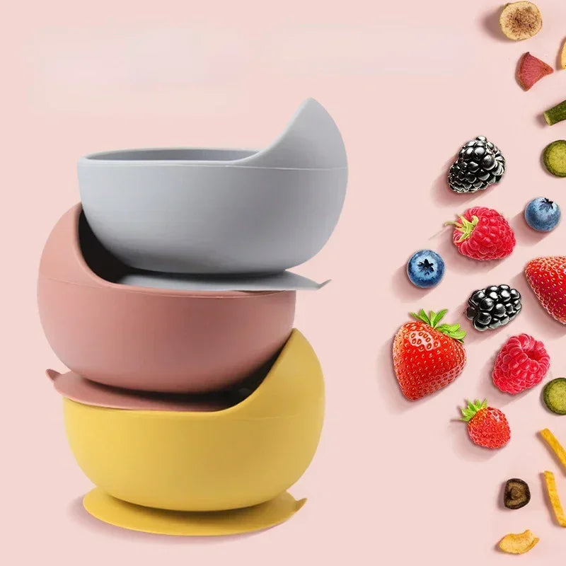Set de Vajilla de Silicona para Bebé | Bol, Plato, Vaso, Cuchara y Tenedor 🍼