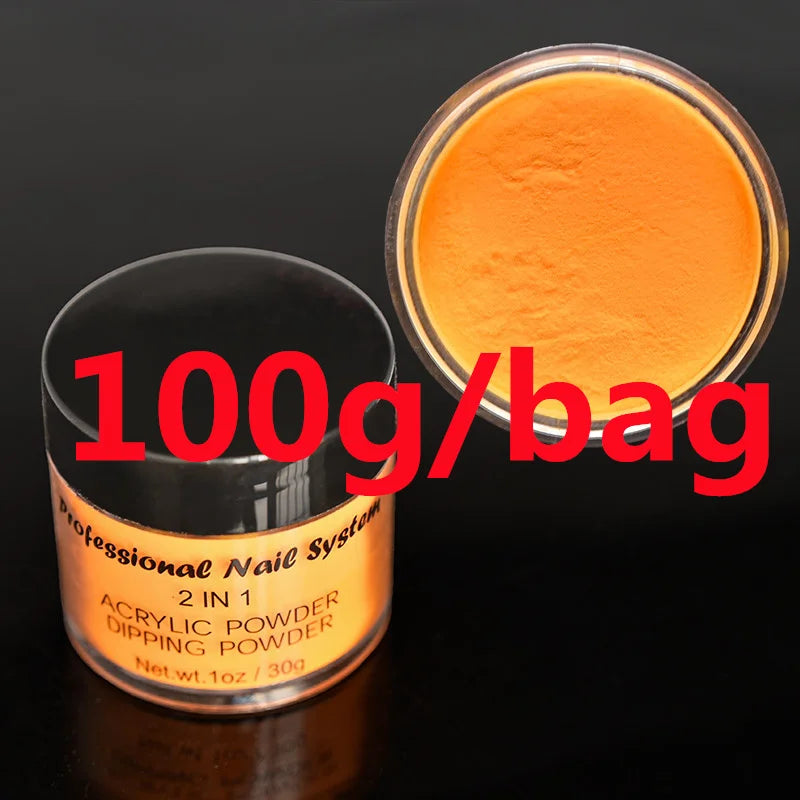 Net100g Nude *Pink Acrylic Powder* 3IN1 Extension/Dipping/Engraving Polymer Builder Powder Fine Profession Nude Crystal Powder