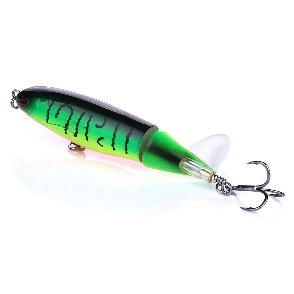Señuelo Topwater SANMO | 10/14cm | Spinner Popper Lápiz | Hélice Cola Giratoria | 10 Colores | Mar y Lago - Firu Total Sales