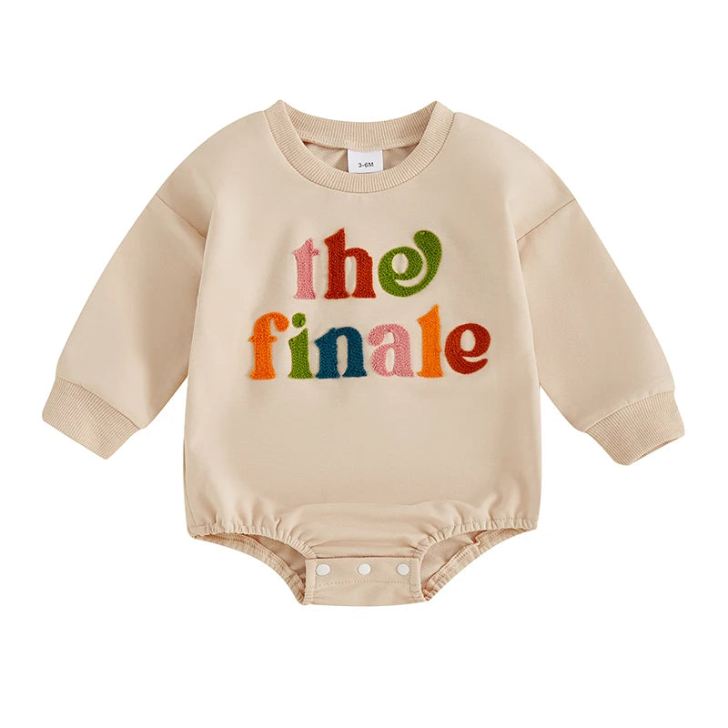 Baby Sweatshirt Romper Colorful Letter Embroidery Long Sleeve Crew Neck Bodysuit Newborn Playsuit - Firu Total Sales