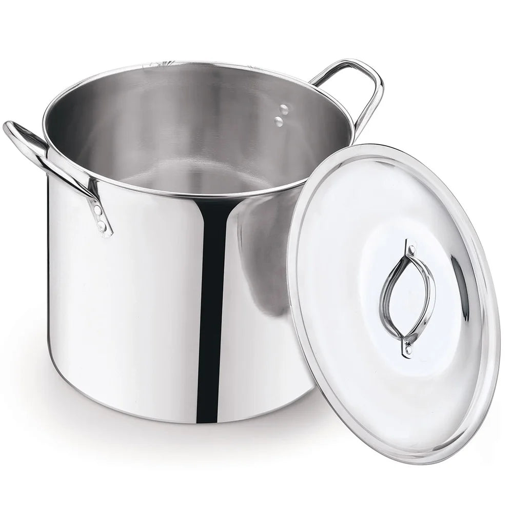 Olla de Sopa Acero Inoxidable 12Qt | Asas Frescas | Cocina Pesada | Estofado y Caldo