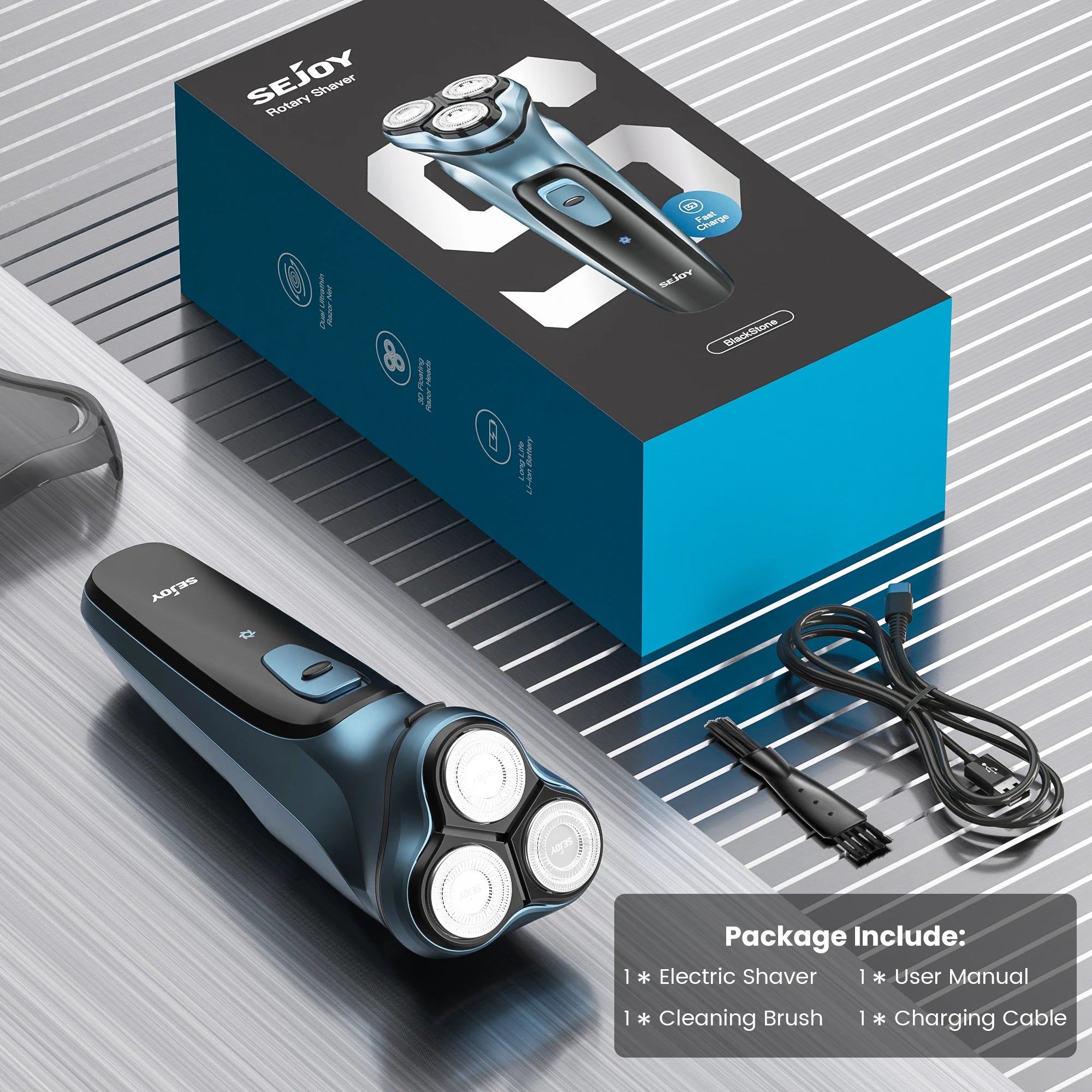 Sejoy BLASTO1 Electric Shaver for Men Rechargeable Electric Razor Triple Floating Head Shaving Machine Beard Trimmer Gift