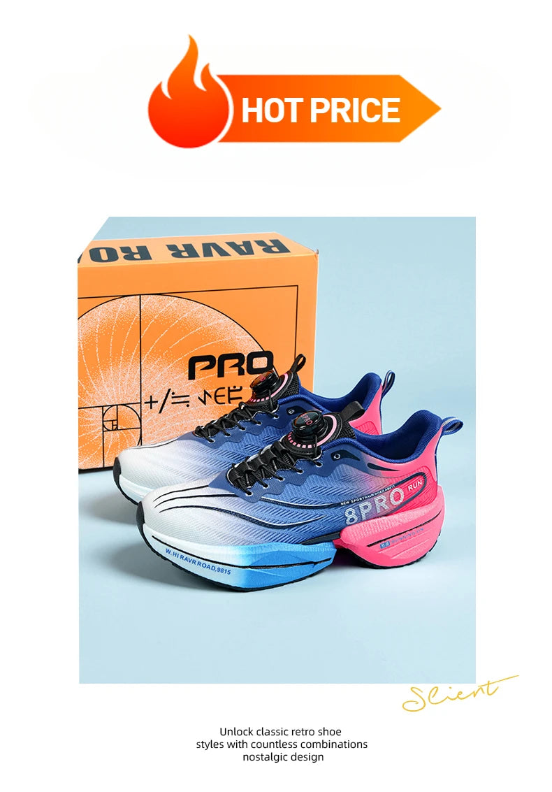 Tenis Running Maratón Placa de Carbono | Transpirable | Malla Ligera | Hombre y Mujer | Antideslizante