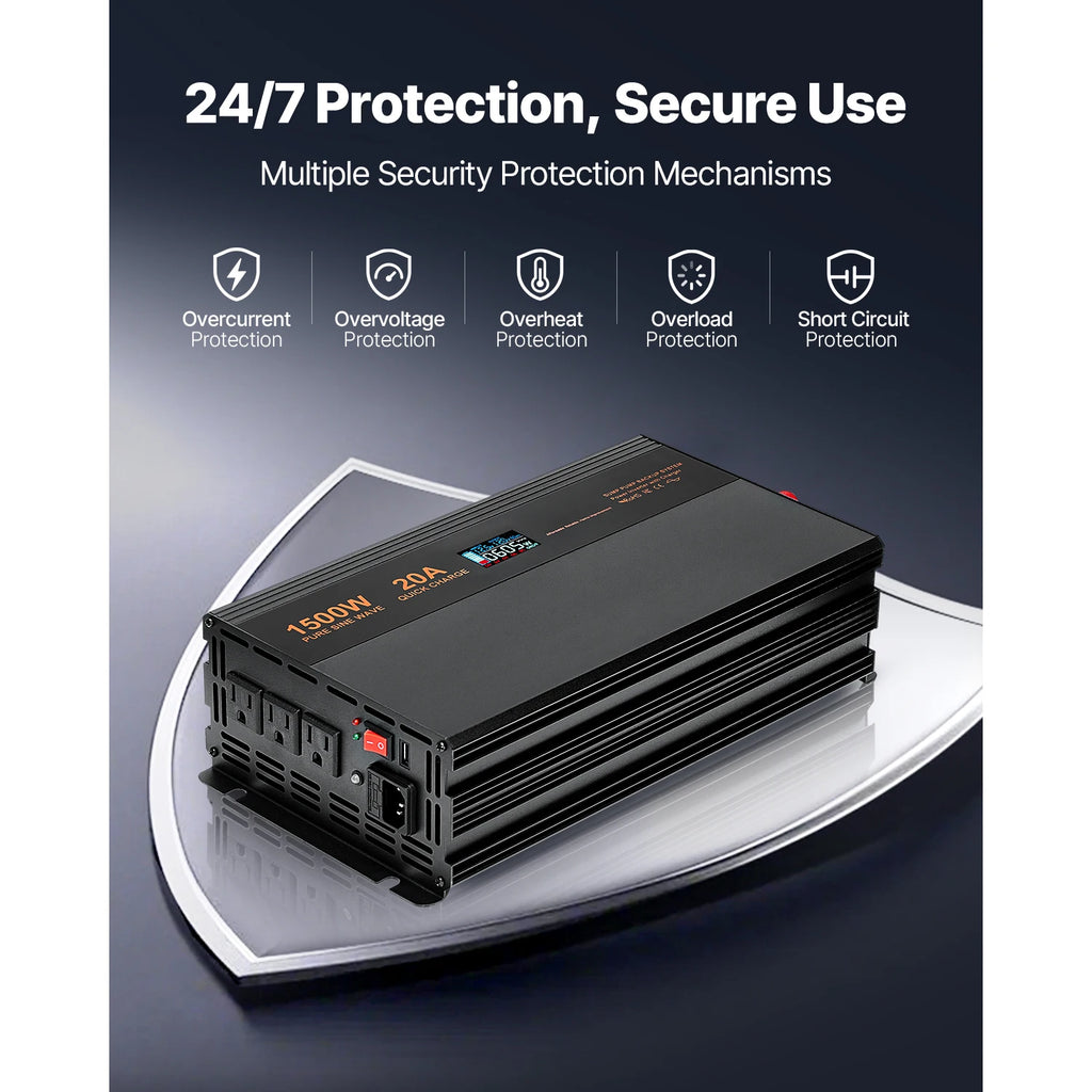 SucceBuy Sump Pump Battery Backup System 1500W / 3000W Auto Switches to Battery Inverter for Continuous Sump Pump Operation