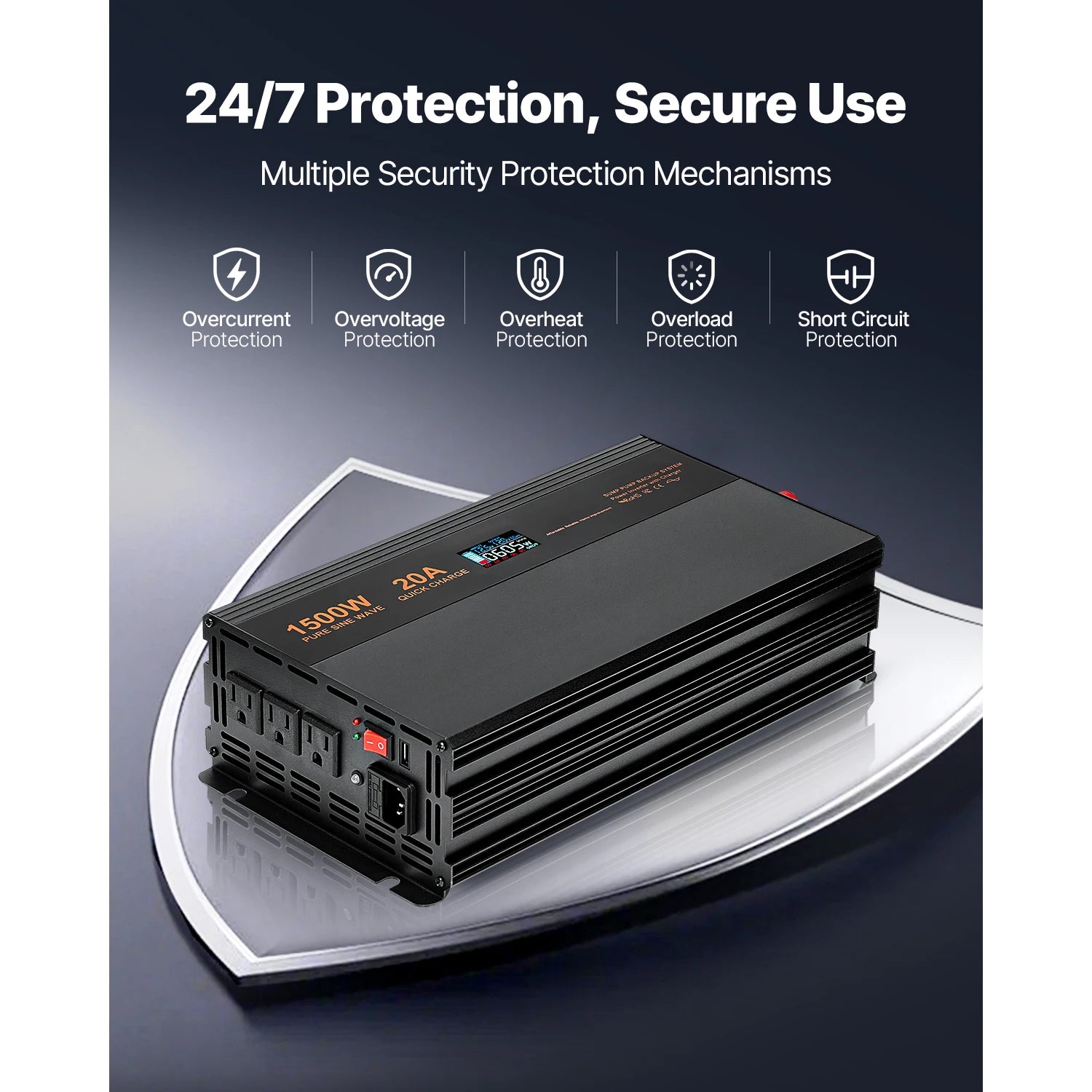 SucceBuy Sump Pump Battery Backup System 1500W / 3000W Auto Switches to Battery Inverter for Continuous Sump Pump Operation