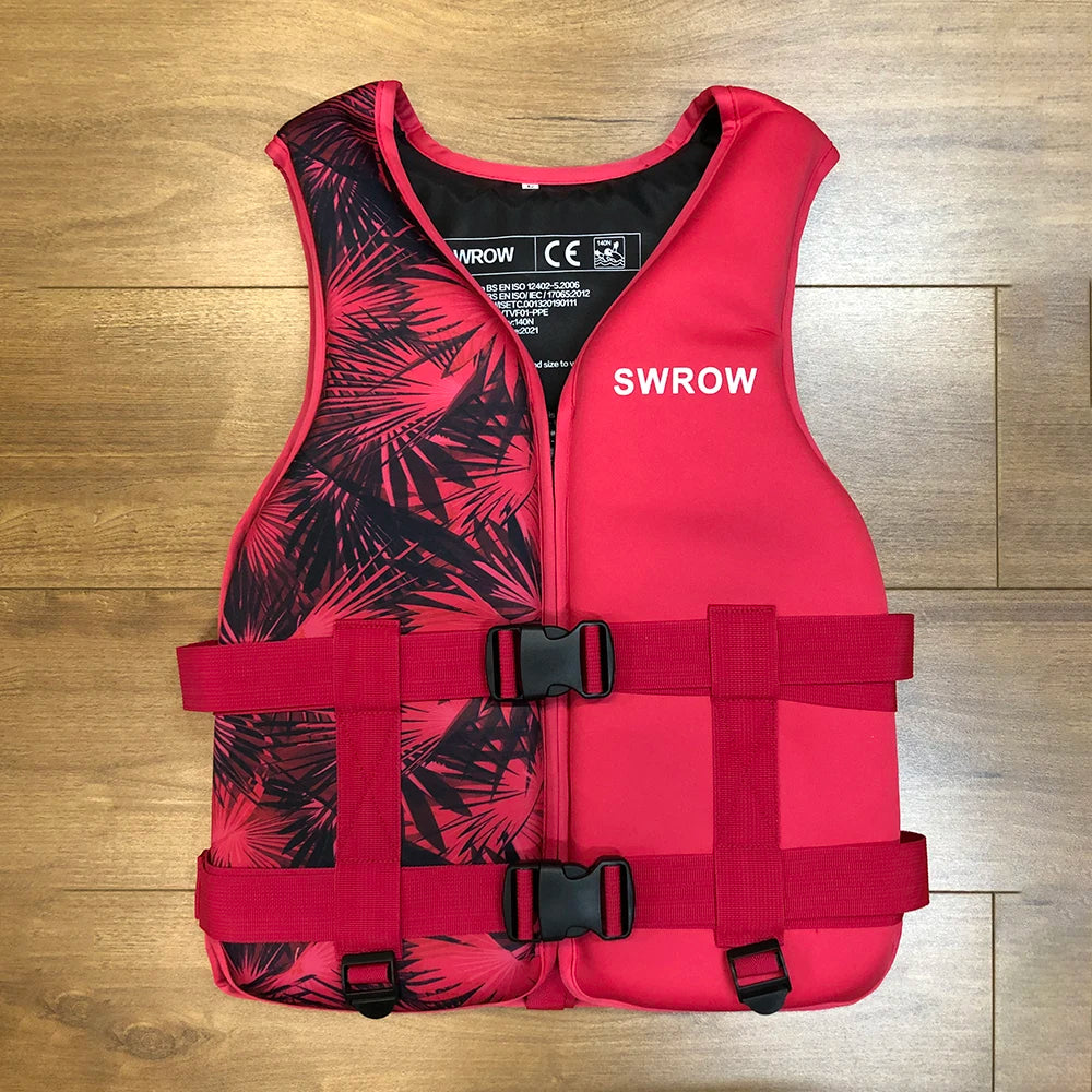 Portable fashion adult children's life jacket neoprene swimming life jacket water sports fishing kayak surfing life jacket 2023