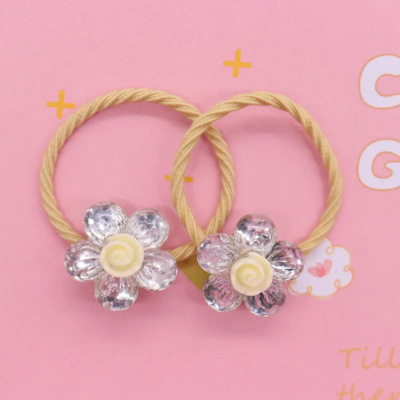 2Pcs/Set Halloween Gift Resin Strawberry Hair Accessories Colorful Hair Ties Children's Rubber Bands Kid Headband Scrunchies