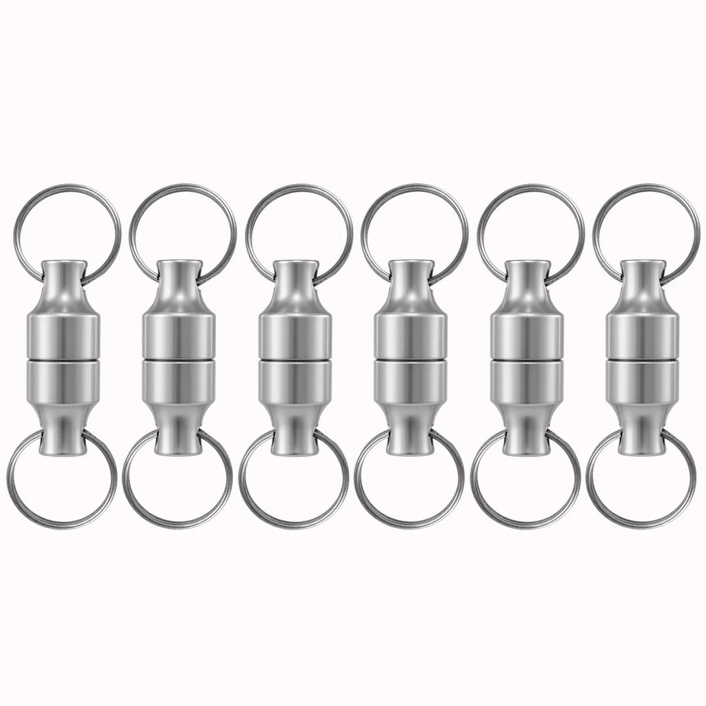 6/1Pairs Magnetic Mini Keychains Double Loops Hook Carbon Steel Anti-loss Car Keys Necklace Hanging Holders Magnets Storage Tool