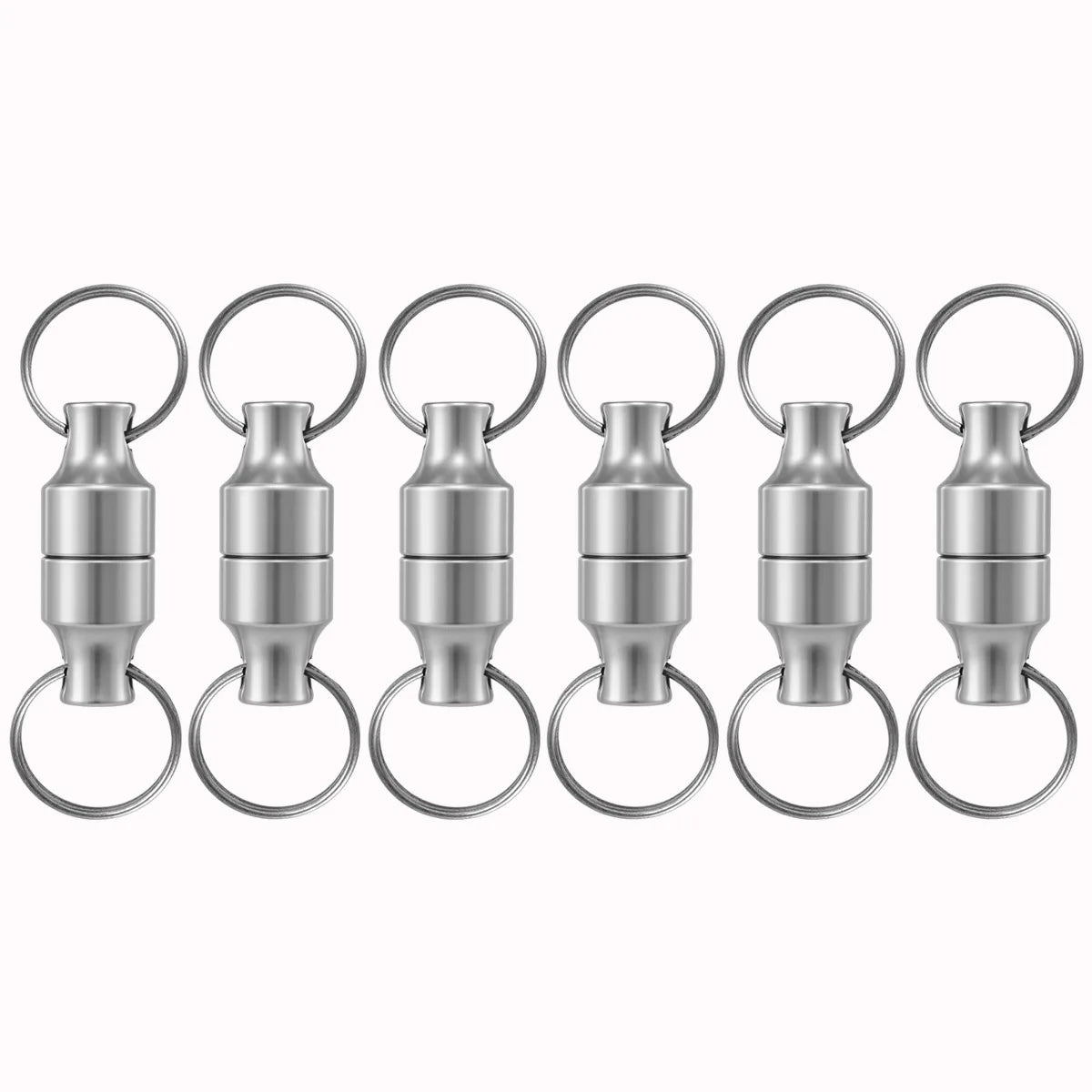 6/1Pairs Magnetic Mini Keychains Double Loops Hook Carbon Steel Anti-loss Car Keys Necklace Hanging Holders Magnets Storage Tool