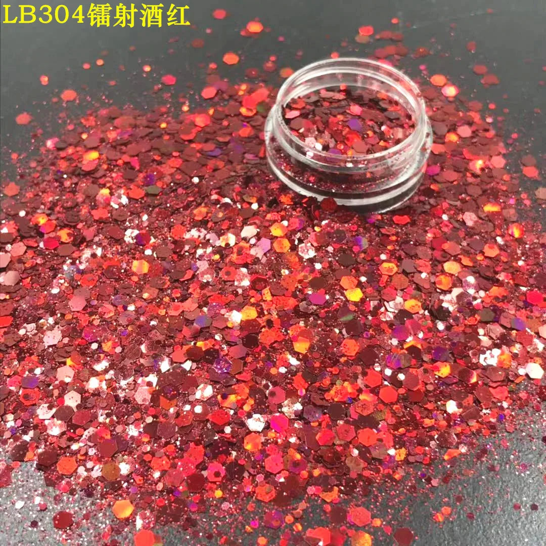 24 Colors Holographic Chunky Glitter 24 Colors Total Laser Nail Glitter Flakes Chunky Holographic Laser Nail Glitter 2030