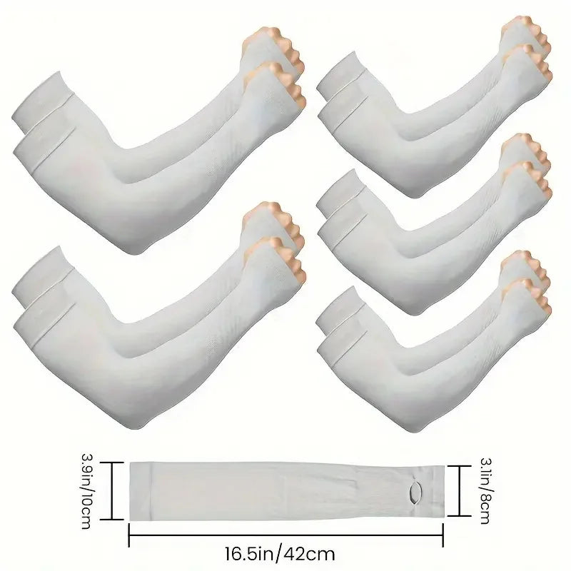 1pc Cooling Ice Sun Sleeves for Arm Breathable UV Protection Arm Sleeves High Elastic Quick Dry Summer Outdoor Sleeves