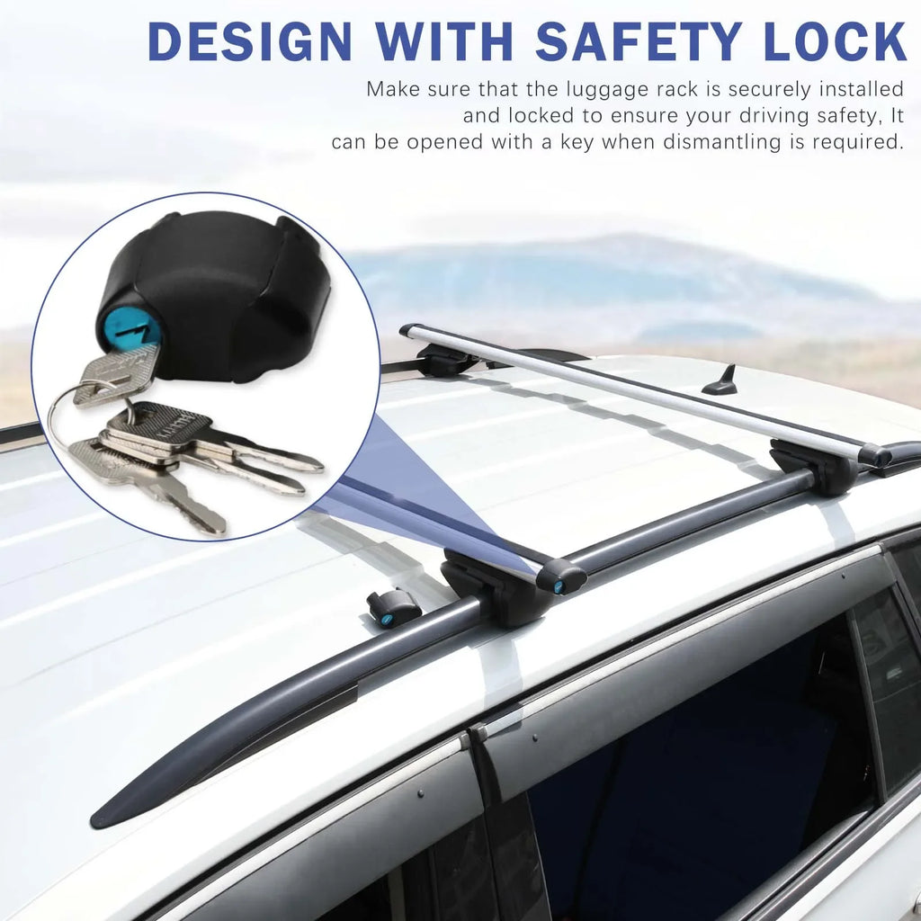 48" Car Roof Rack Cross Bar Cargo Luggage Carrier w/Lock For Hyundai Tucson 2022 - Firu Total Sales