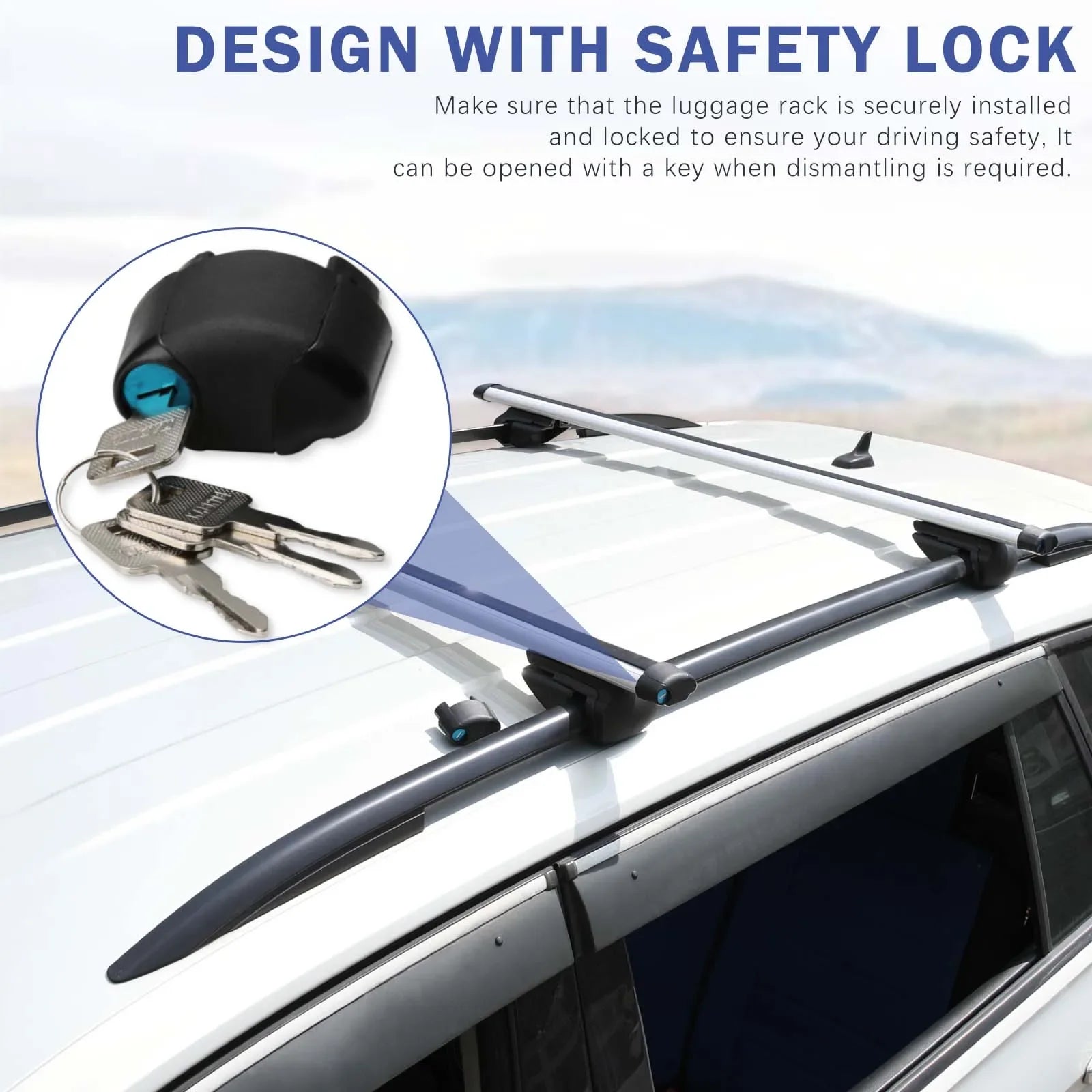48" Car Roof Rack Cross Bar Cargo Luggage Carrier w/Lock For Hyundai Tucson 2022 - Firu Total Sales