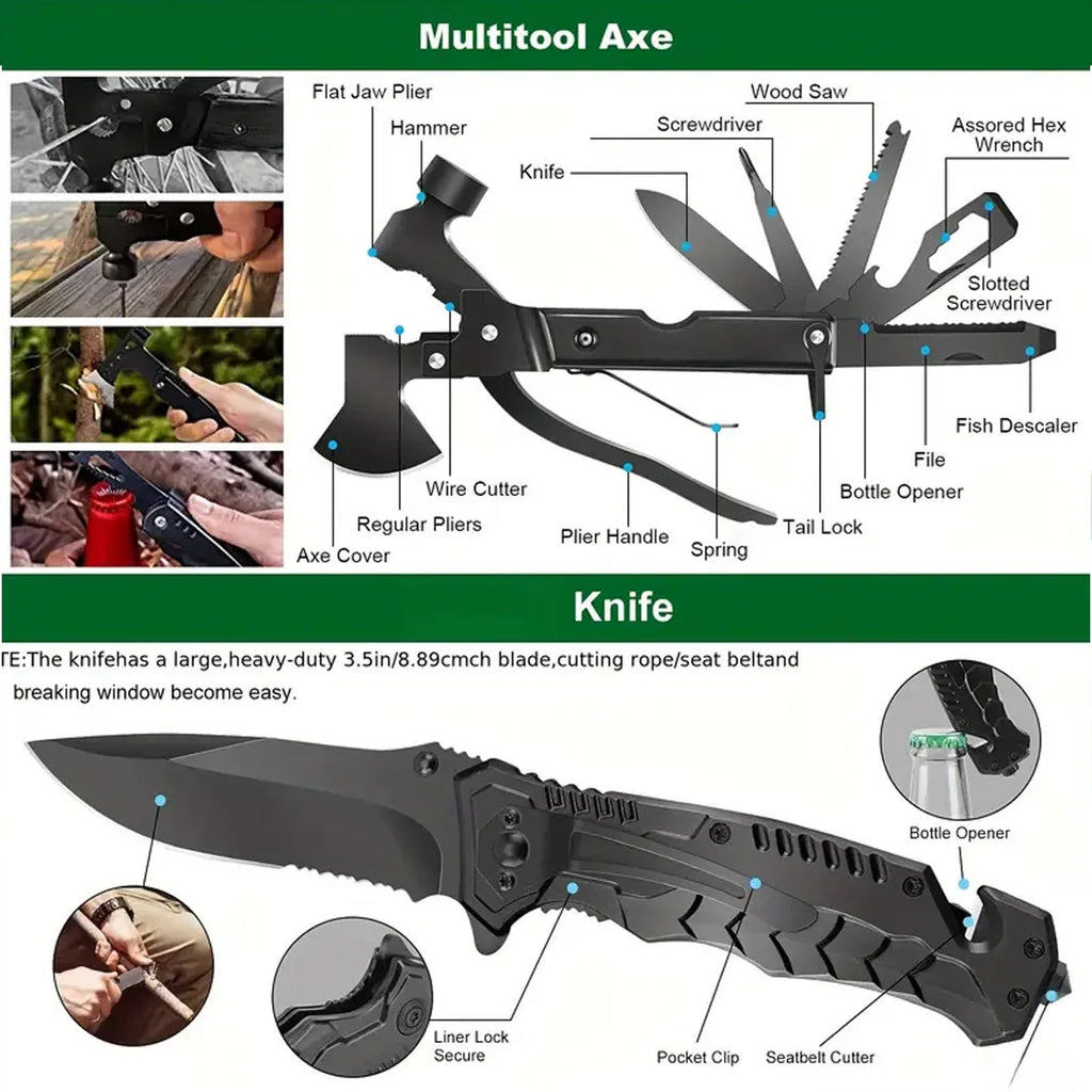 Outdoor Supplies Camping Emergency Equipment Camping Survival Tool Set Multifunctional SelfDefense Supplies First Aid Kits