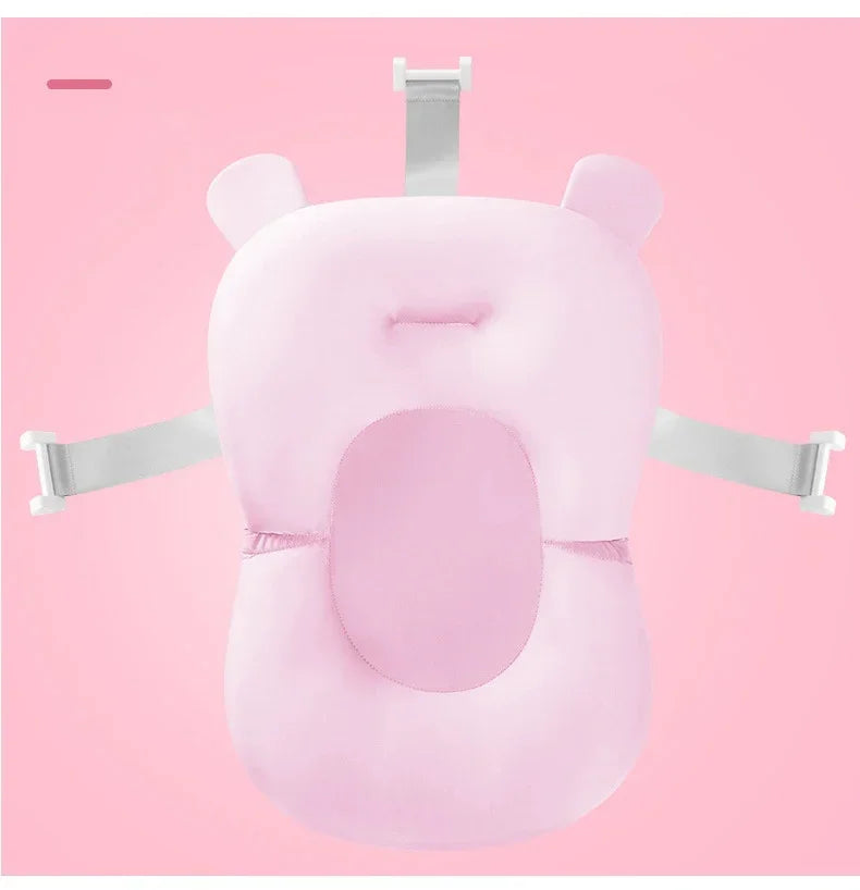 Baby Bath Seat Support Mat Foldable Baby Bath Tub Pad Chair Newborn Bathtub Pillow Infant Anti-Slip Soft Comfort Body Cushion